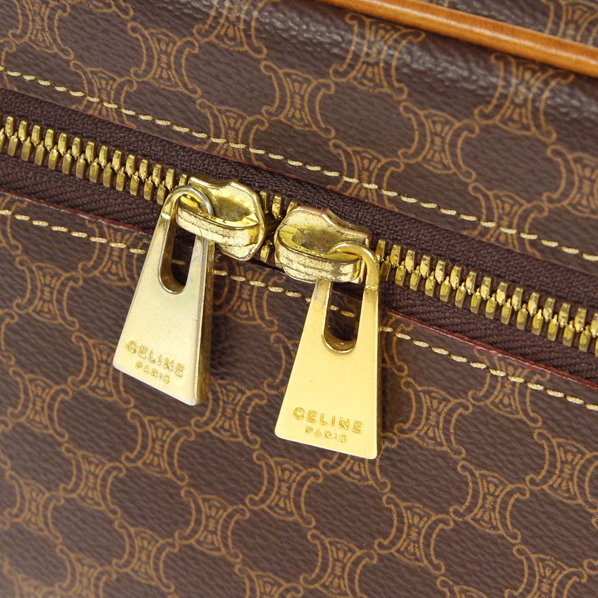 CELINE Macadam Vanity Handbag Brown