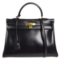 HERMES 1999 KELLY 35 RETOURNE Black Box Calf