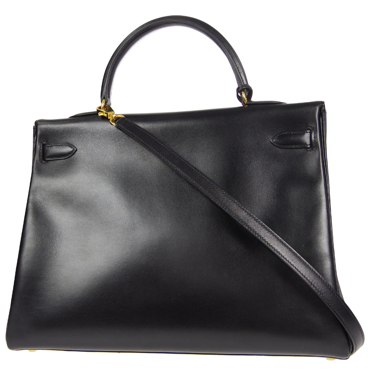 HERMES 1999 KELLY 35 RETOURNE Black Box Calf
