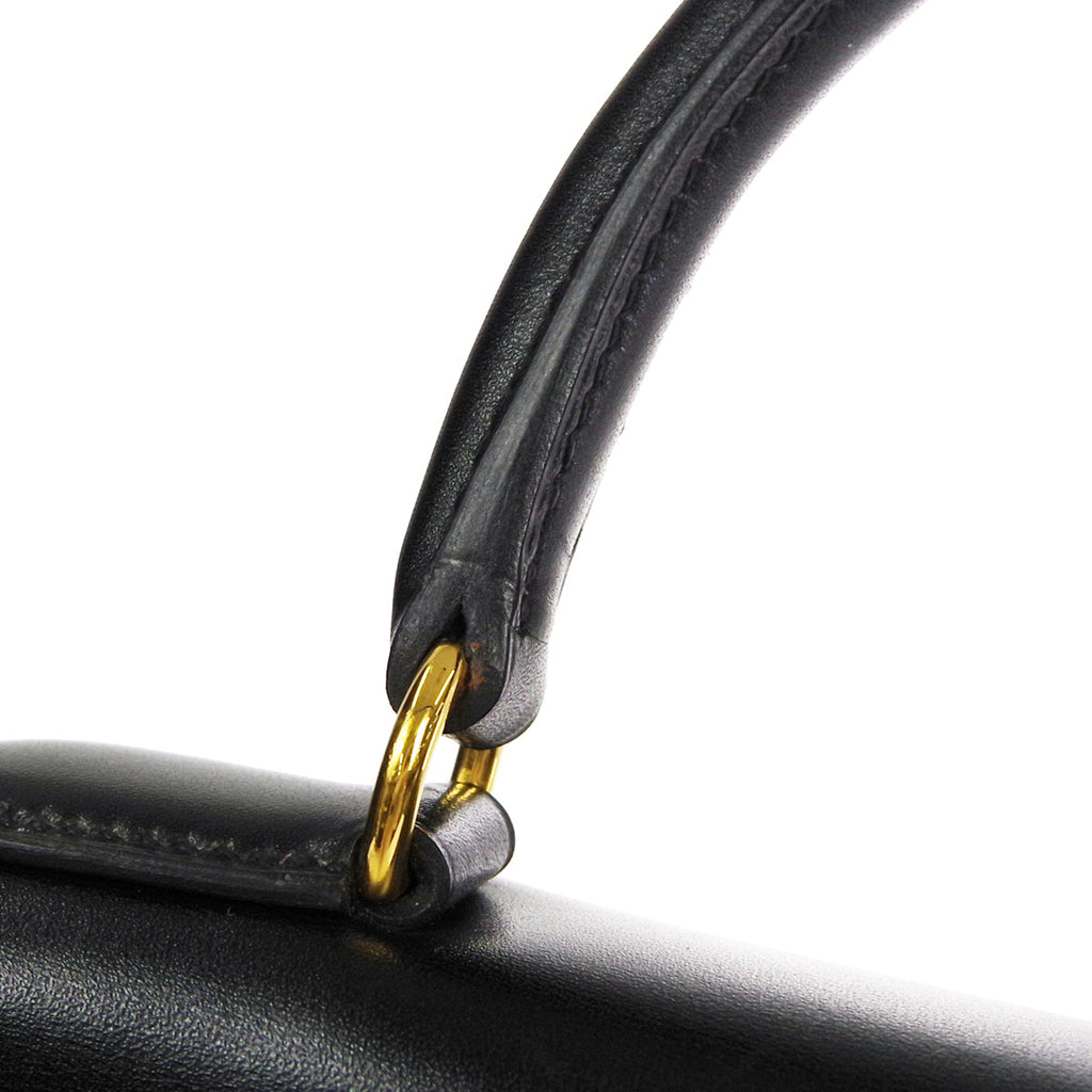 HERMES 1999 KELLY 35 RETOURNE Black Box Calf