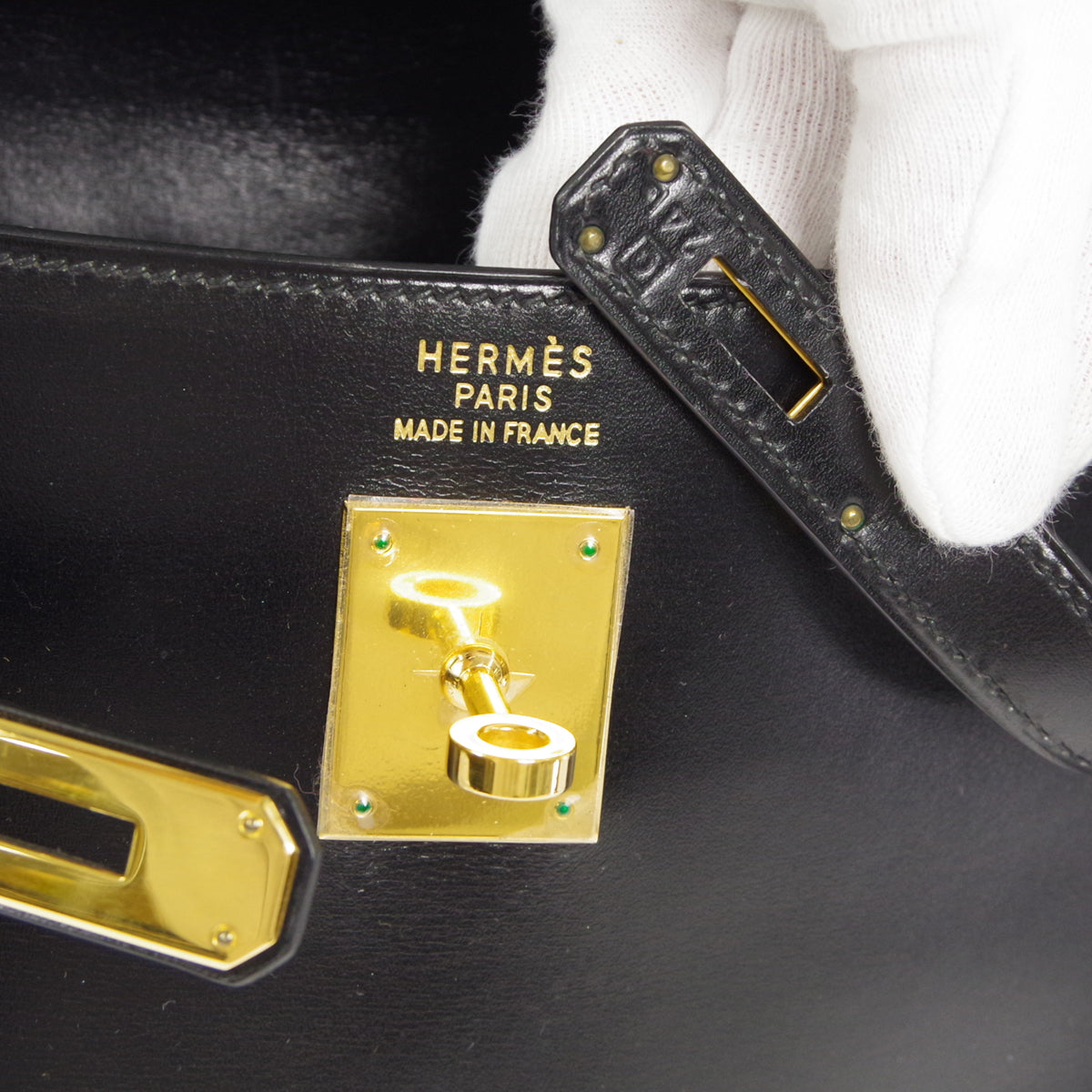HERMES 1999 KELLY 35 RETOURNE Black Box Calf