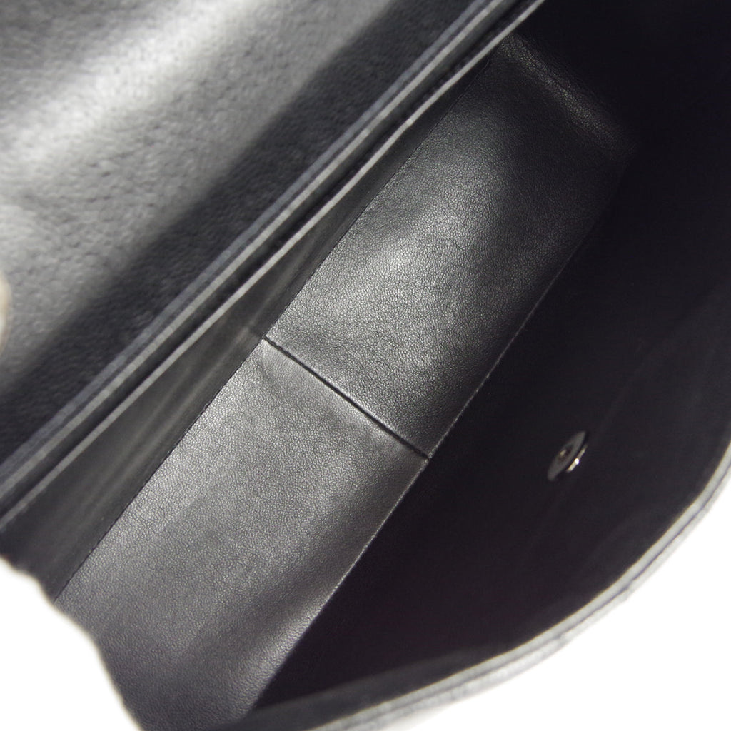 CHANEL★ 2000-2001 Classic Flap Jumbo SHW Black Caviar 27375