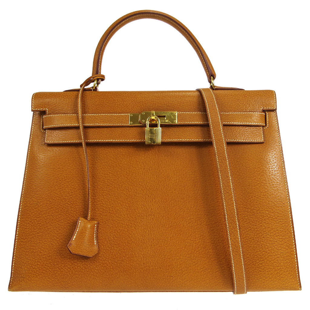 HERMES 1994 KELLY 35 SELLIER Natural Porc