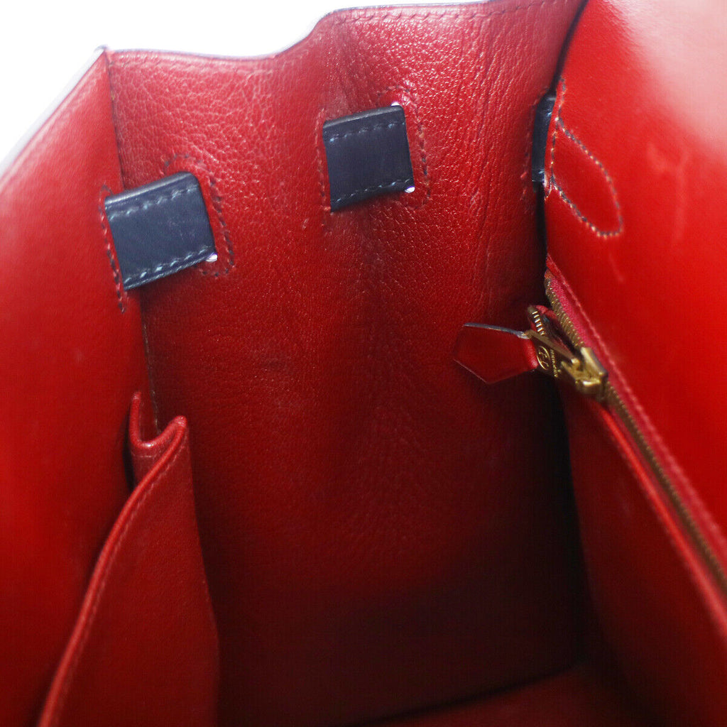 HERMES 1996 KELLY 32 SELLIER Tricolor Box Calf