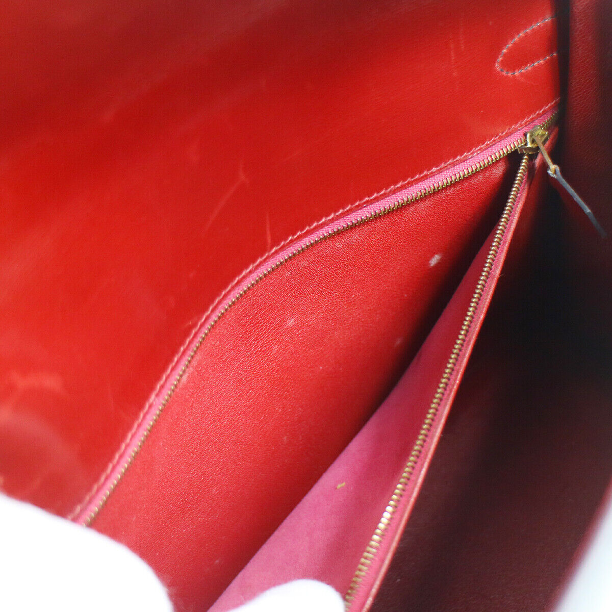 HERMES 1996 KELLY 32 SELLIER Tricolor Box Calf