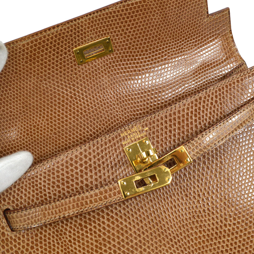 HERMES * 2000 KELLY 25 SELLIER Ficelle Lizard
