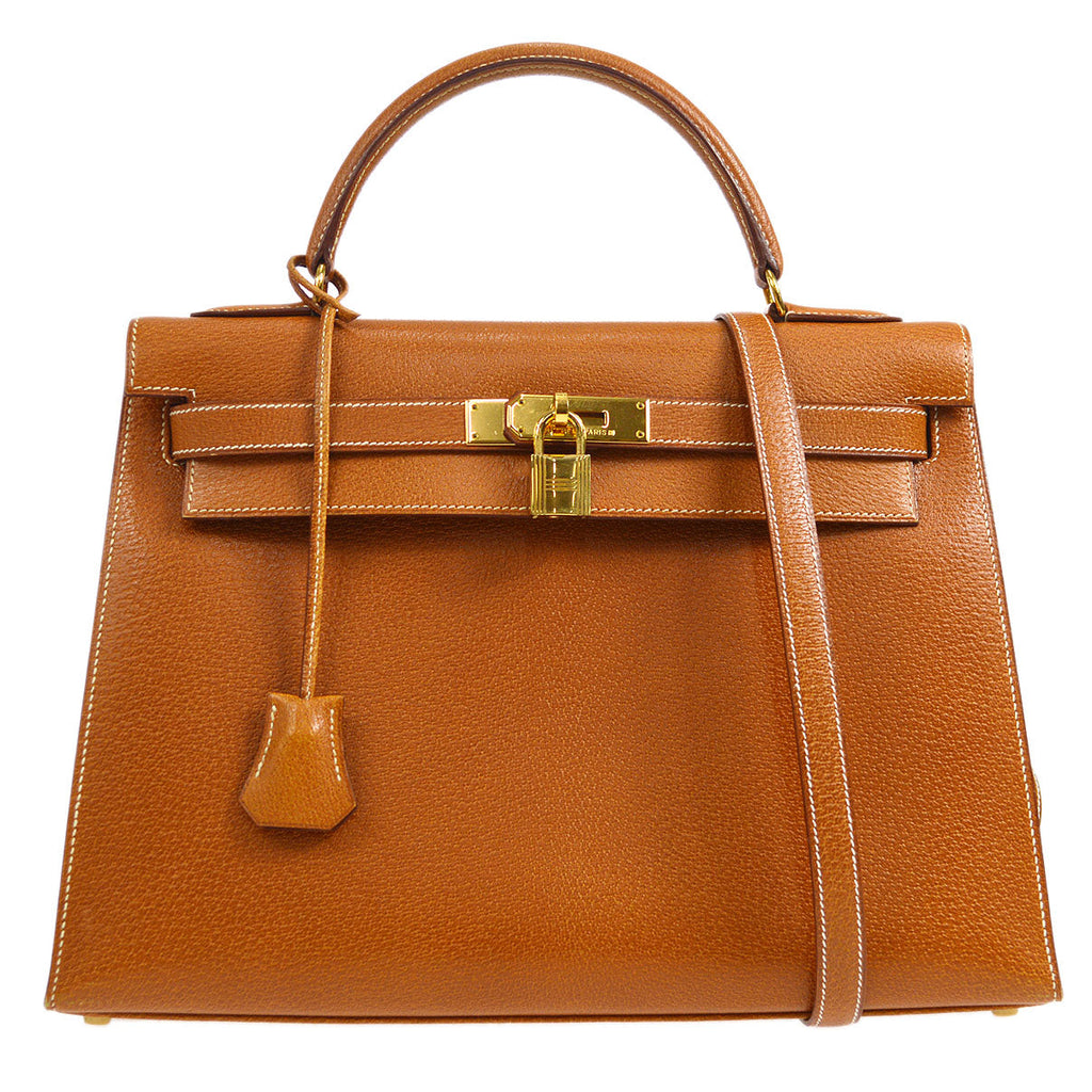 HERMES 1996 KELLY 32 SELLIER Gold Porc