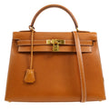 HERMES 1996 KELLY 32 SELLIER Gold Porc