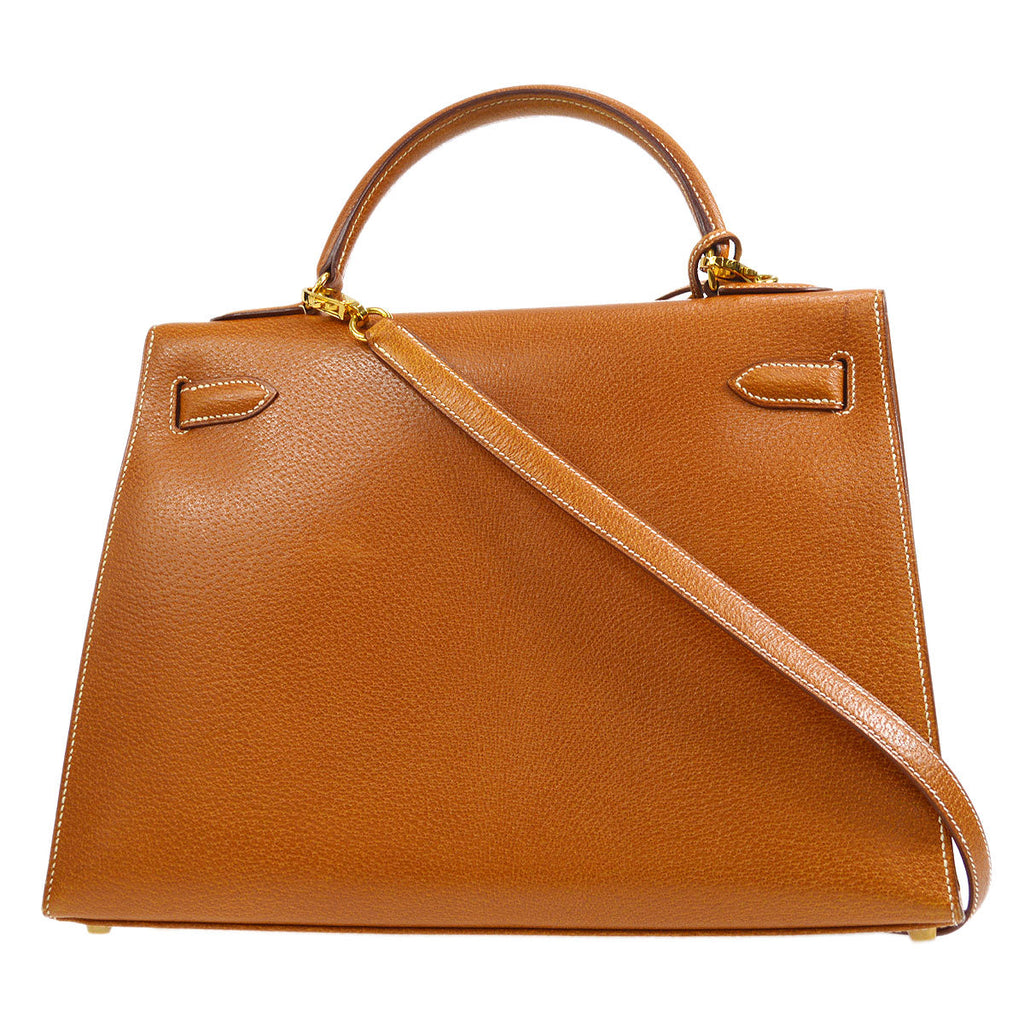 HERMES 1996 KELLY 32 SELLIER Gold Porc