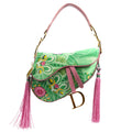 Christian Dior Green Koi Silk Saddle Bag Medium