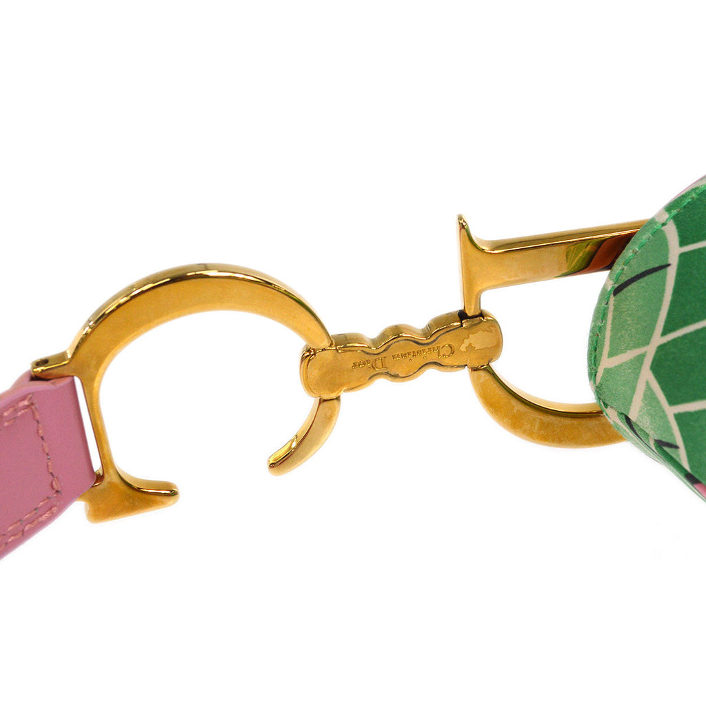 Christian Dior Green Koi Silk Saddle Bag Medium