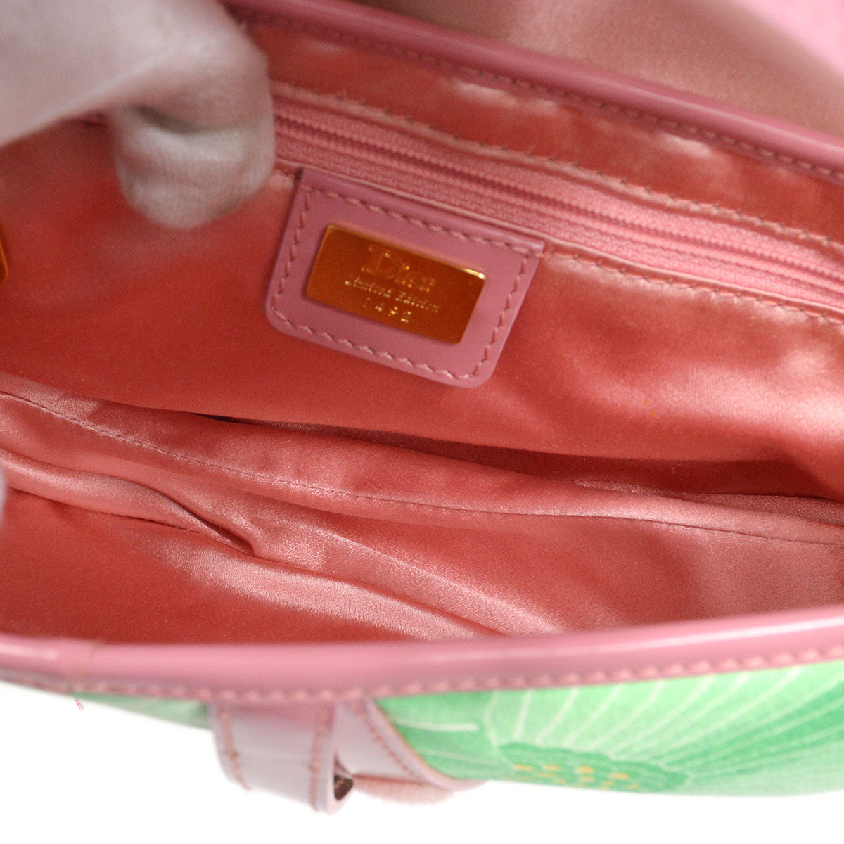 Christian Dior Green Koi Silk Saddle Bag Medium