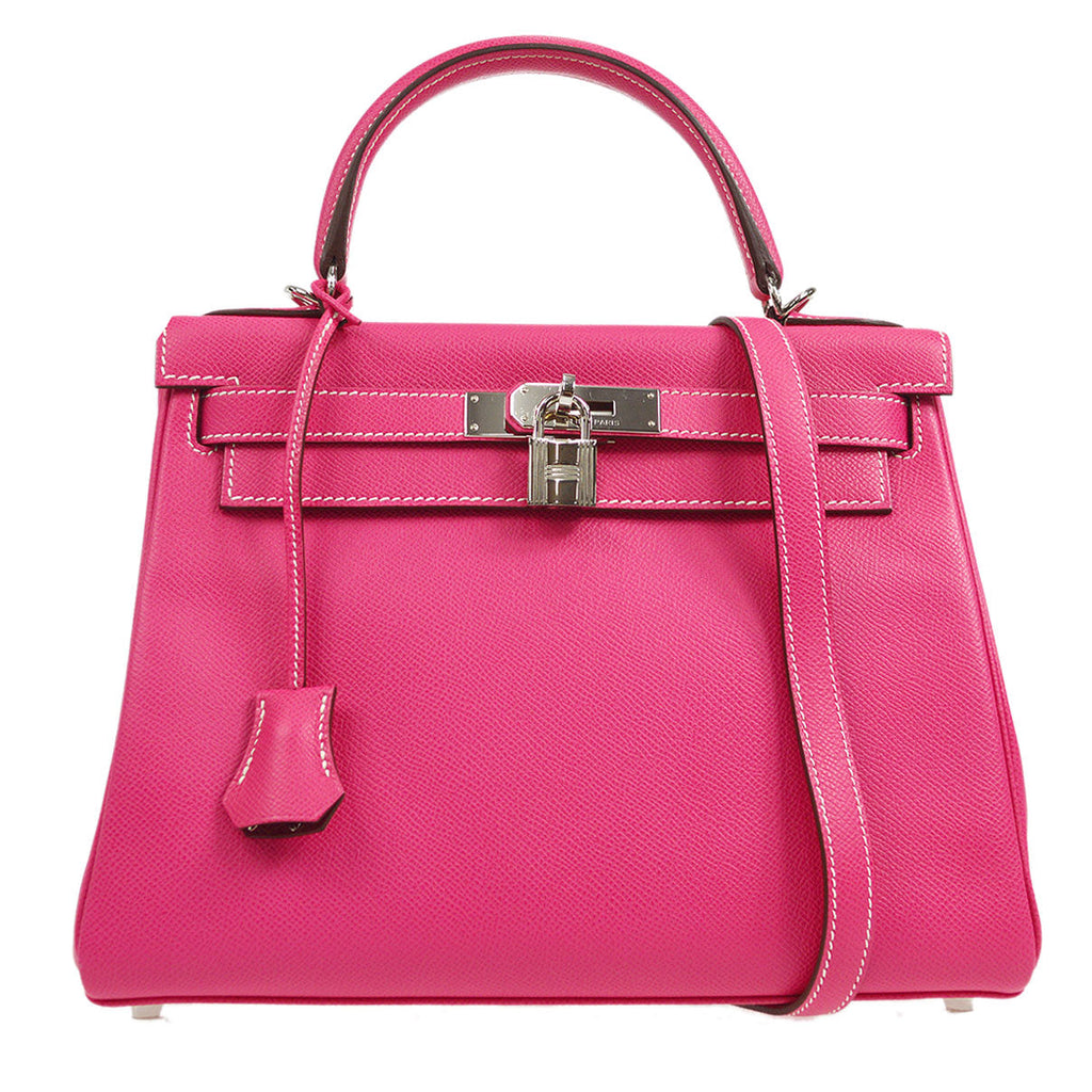 HERMES * 2011 KELLY 28 RETOURNE Rose Tyrien Epsom