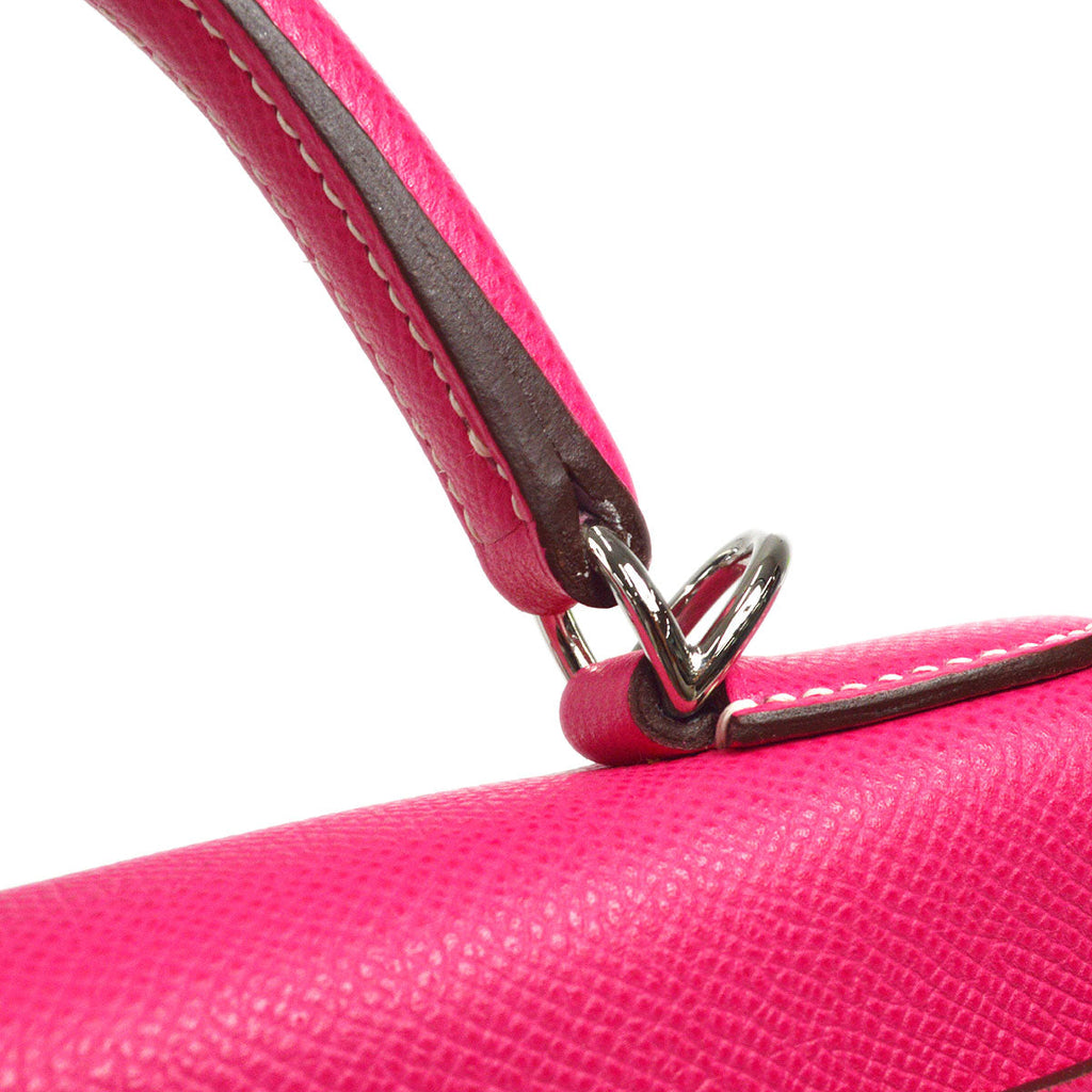 HERMES * 2011 KELLY 28 RETOURNE Rose Tyrien Epsom