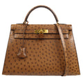 HERMES * 1993 KELLY 32 SELLIER Marron Ostrich