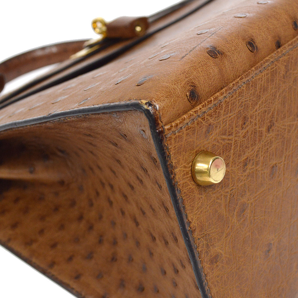 HERMES * 1993 KELLY 32 SELLIER Marron Ostrich