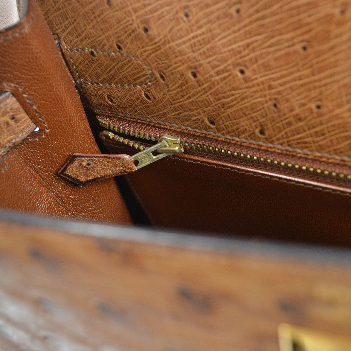 HERMES * 1993 KELLY 32 SELLIER Marron Ostrich