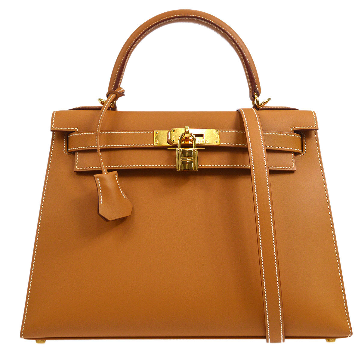 HERMES * 2001 KELLY 28 SELLIER Natural Veau Chamonix
