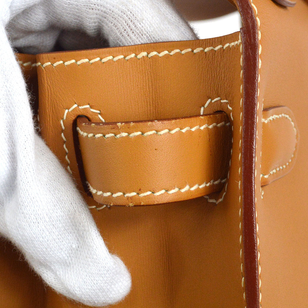 HERMES * 2001 KELLY 28 SELLIER Natural Veau Chamonix