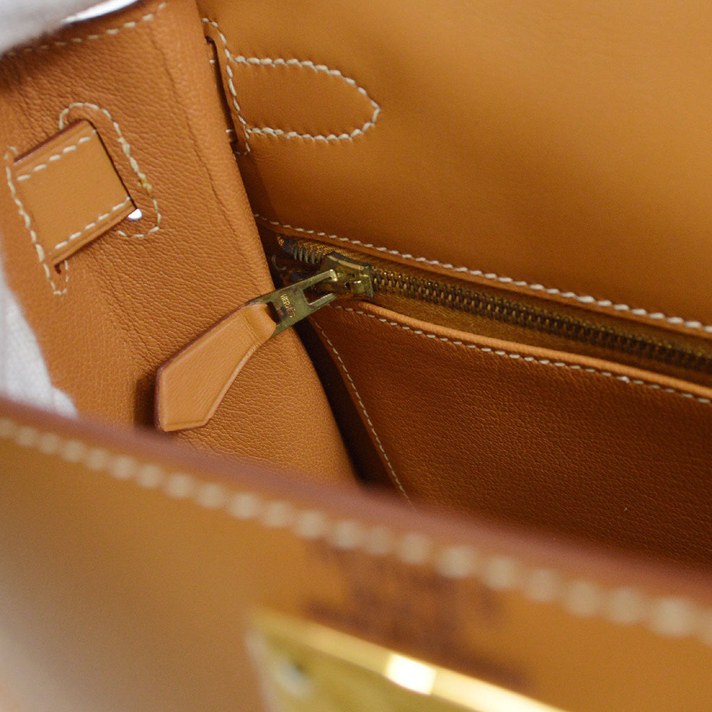 HERMES * 2001 KELLY 28 SELLIER Natural Veau Chamonix