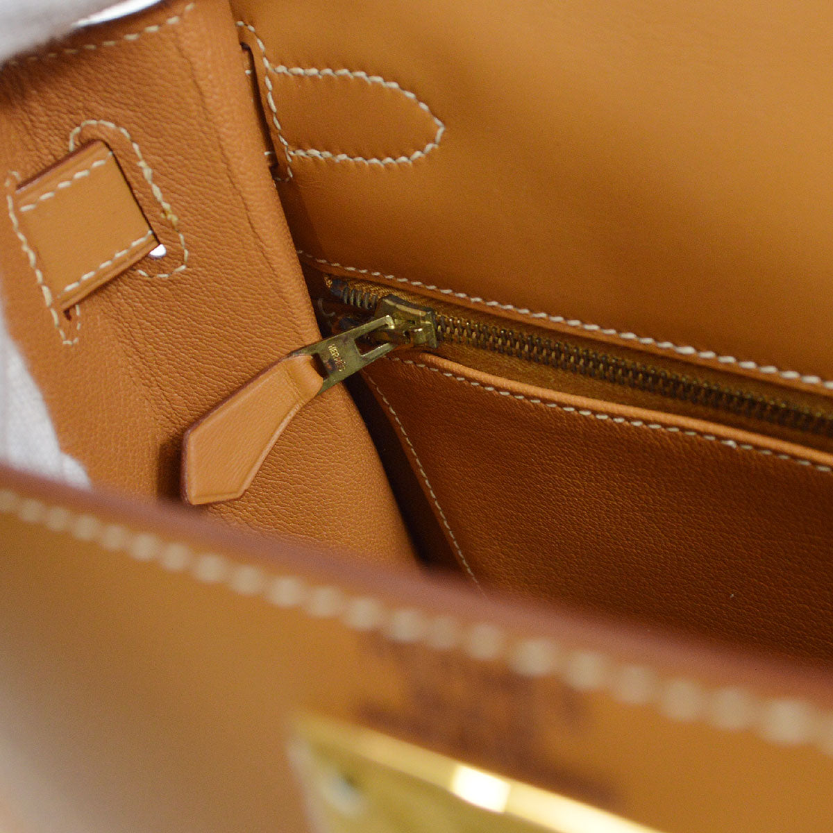 HERMES * 2001 KELLY 28 SELLIER Natural Veau Chamonix