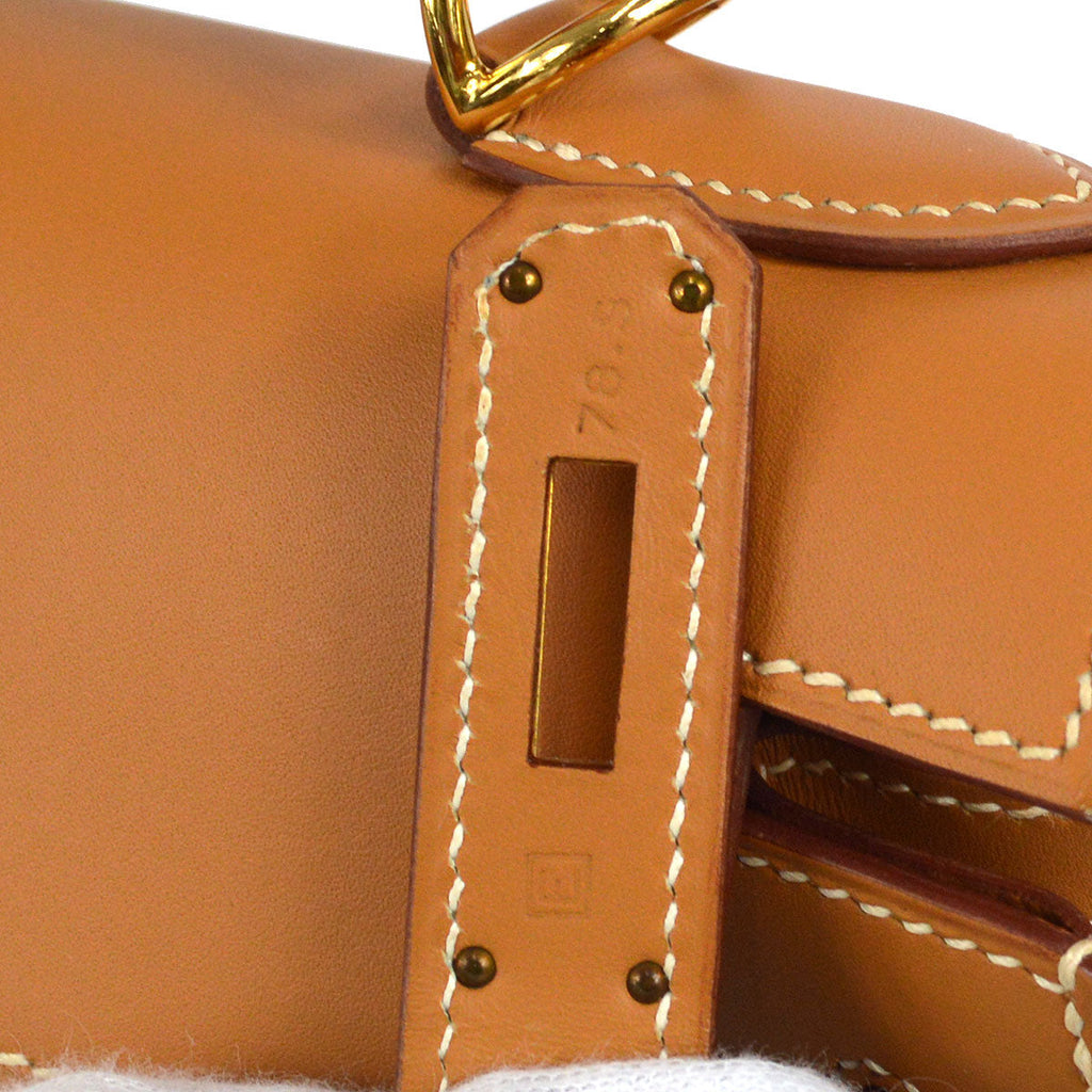 HERMES * 2001 KELLY 28 SELLIER Natural Veau Chamonix