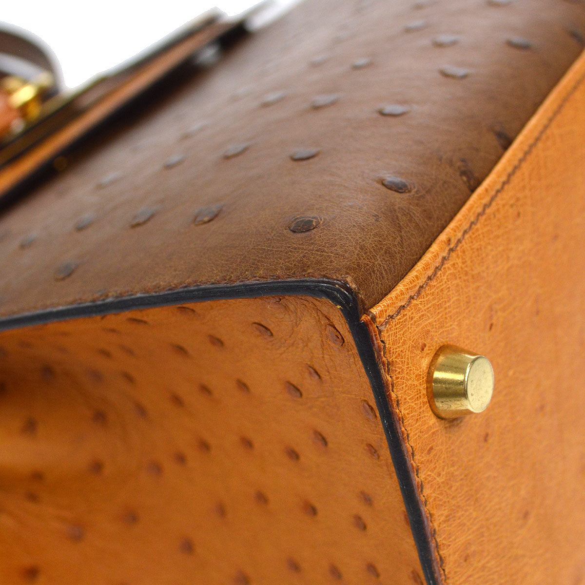 HERMES * 1994 KELLY 28 SELLIER Fauve Chestnut Ostrich