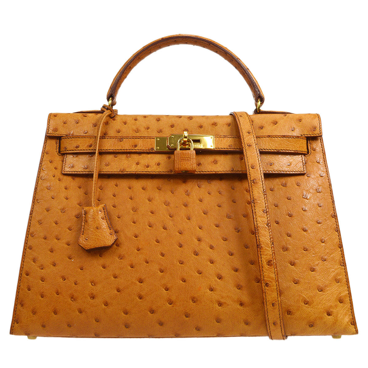 HERMES * 1994 KELLY 32 SELLIER Chestnut Ostrich