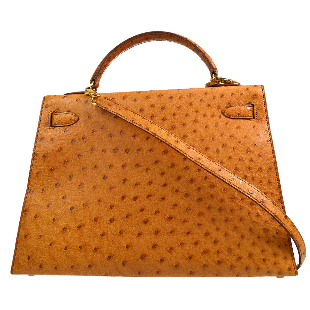 HERMES * 1994 KELLY 32 SELLIER Chestnut Ostrich