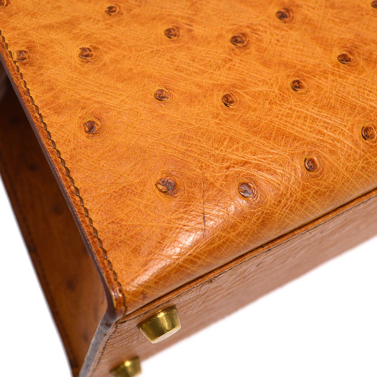 HERMES * 1994 KELLY 32 SELLIER Chestnut Ostrich