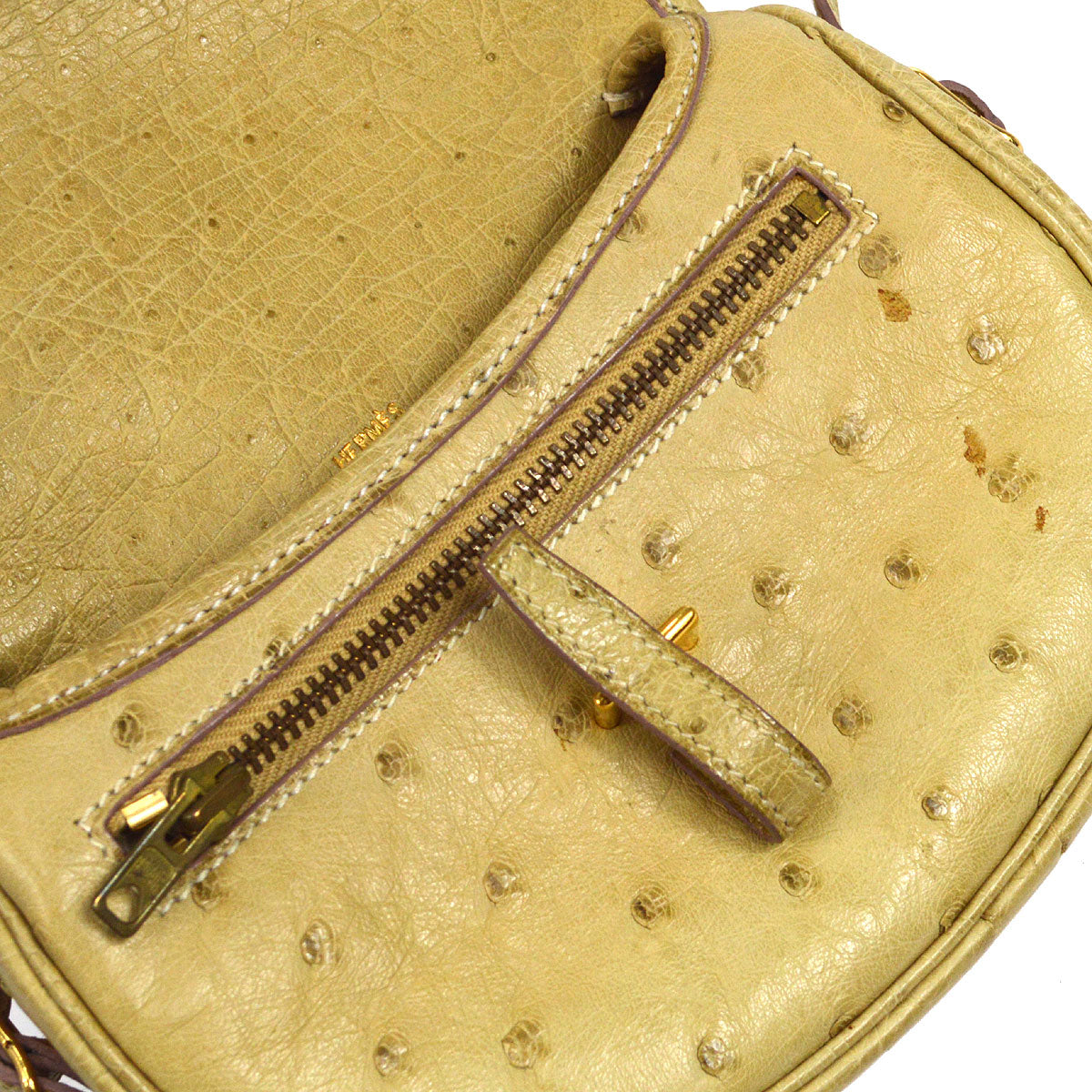 HERMES * 1992 Balle de Golf Blanc Casse Ostrich