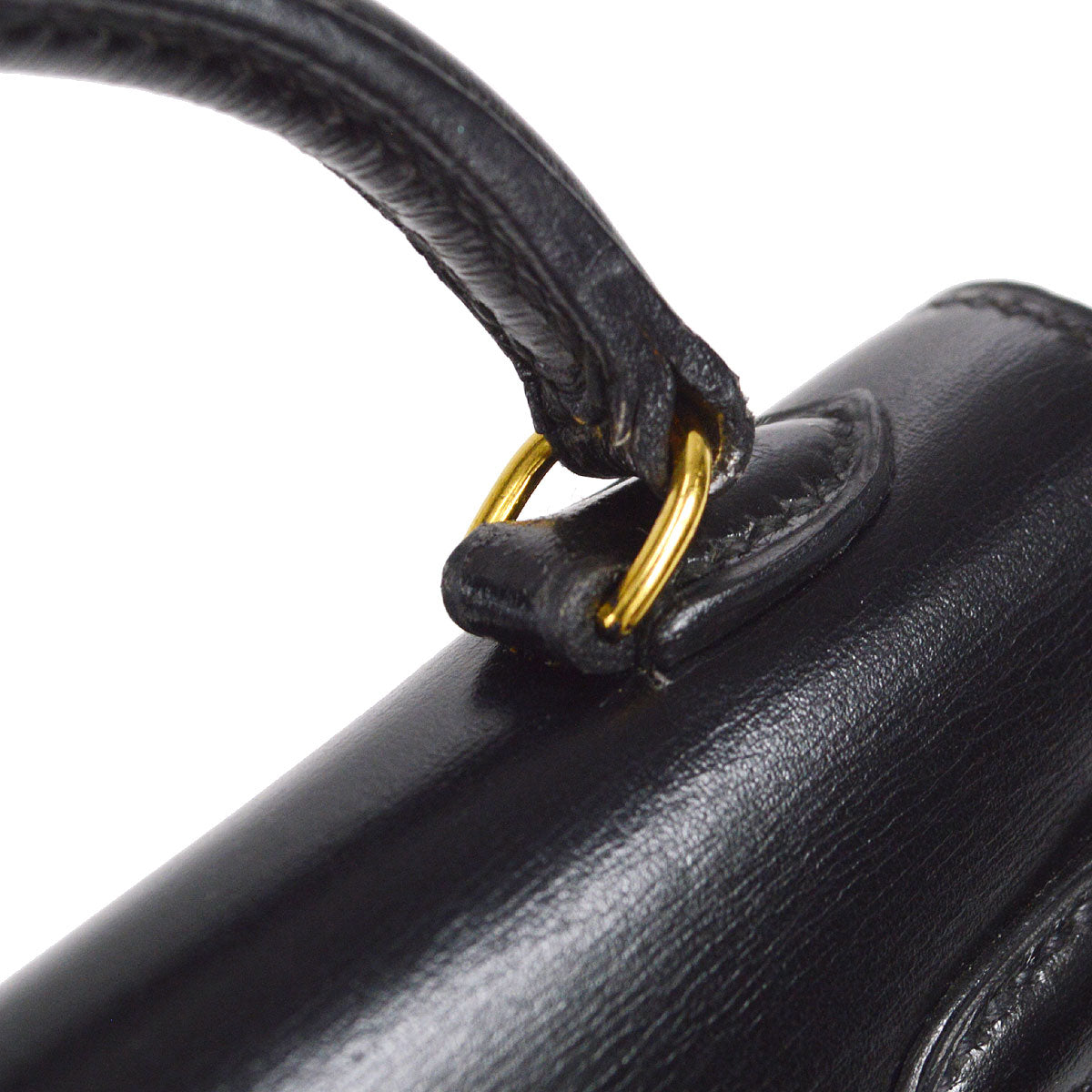 HERMES * 1992 KELLY 15 Black Box Calf