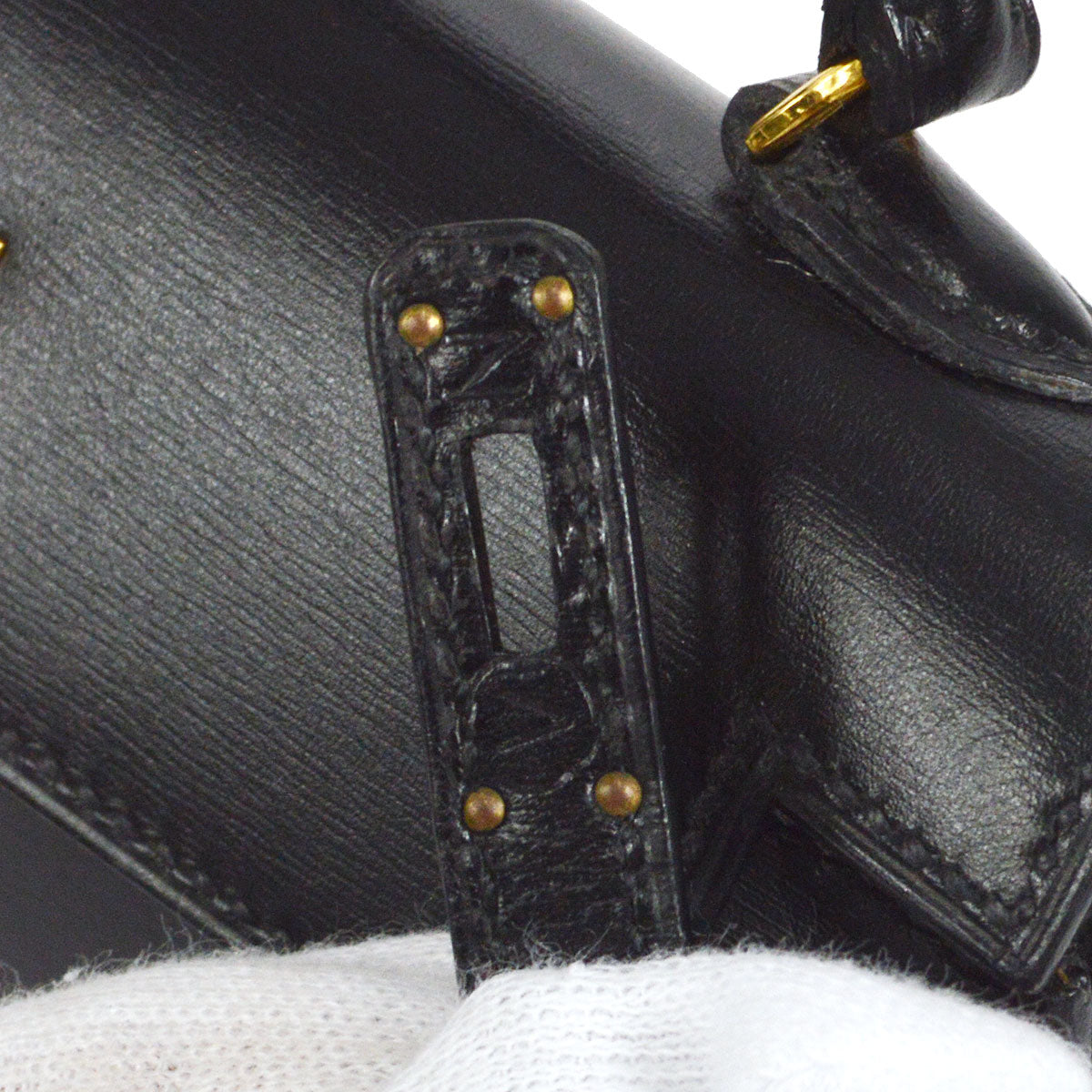 HERMES * 1992 KELLY 15 Black Box Calf