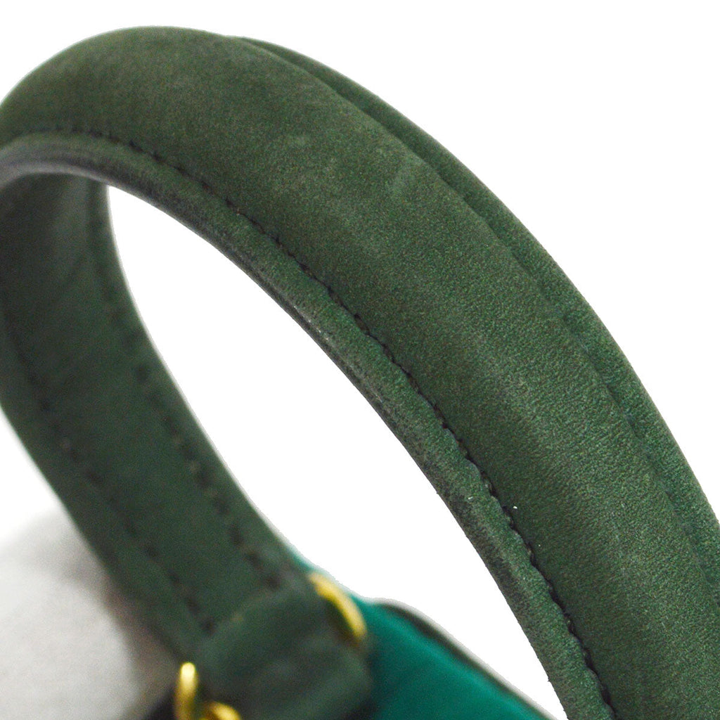 HERMES * 1990 KELLY 20 SELLIER Green Pleated Satin
