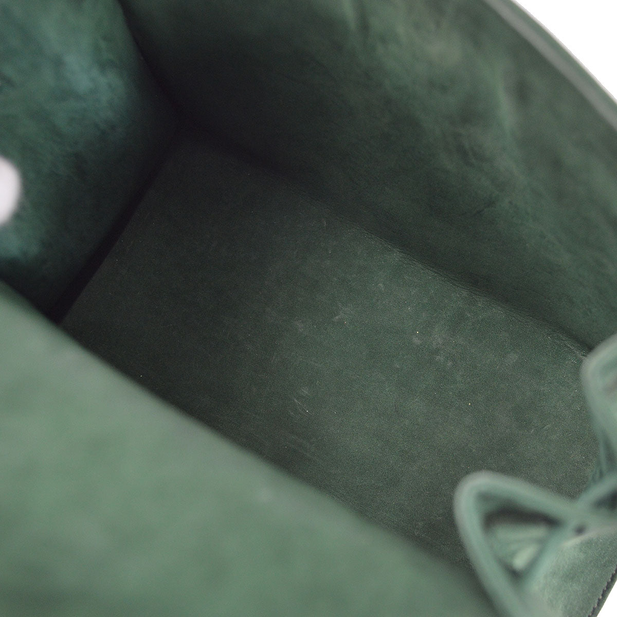HERMES * 1990 KELLY 20 SELLIER Green Pleated Satin