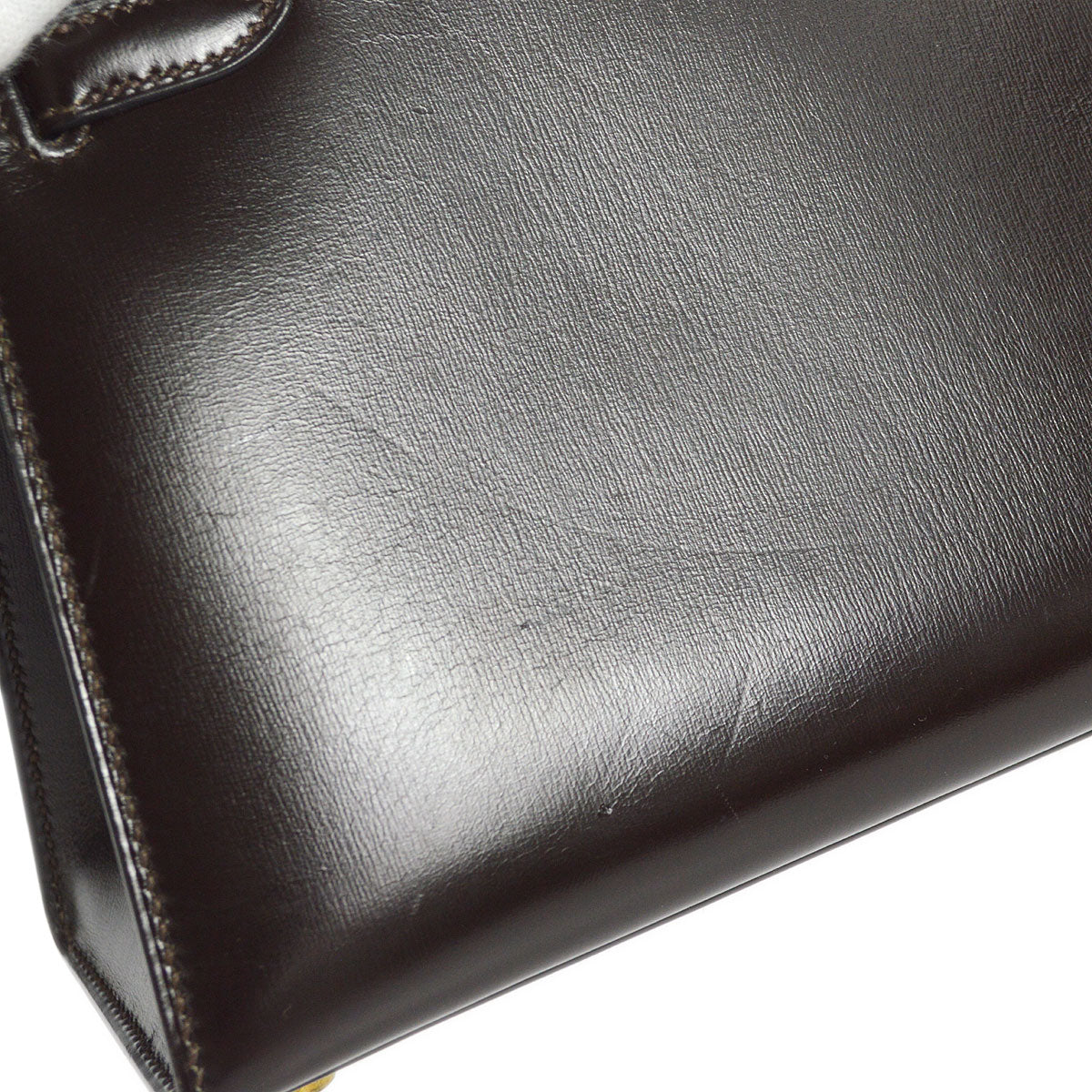 HERMES * 1989 KELLY 20 SELLIER Brown Box Calf
