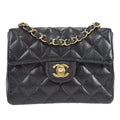 CHANEL 2003-2004 Classic Square Flap Mini 17 Black Caviar 27083