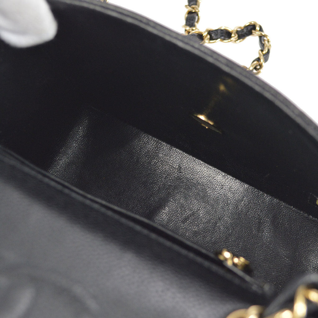 CHANEL 2003-2004 Classic Square Flap Mini 17 Black Caviar 27083