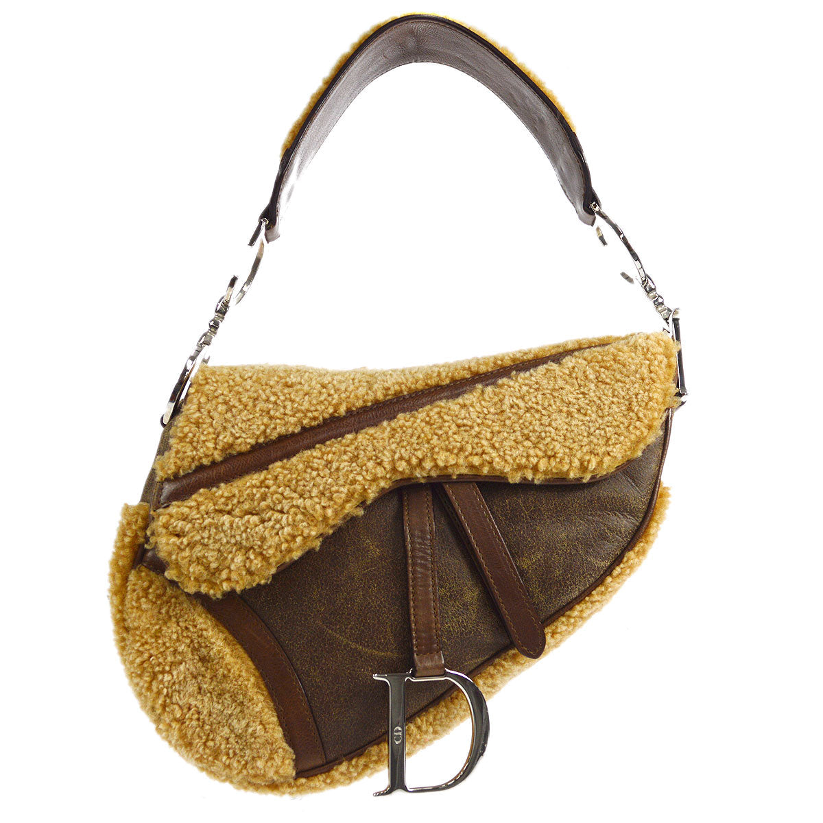 Christian Dior shearling Saddle Bag Medium