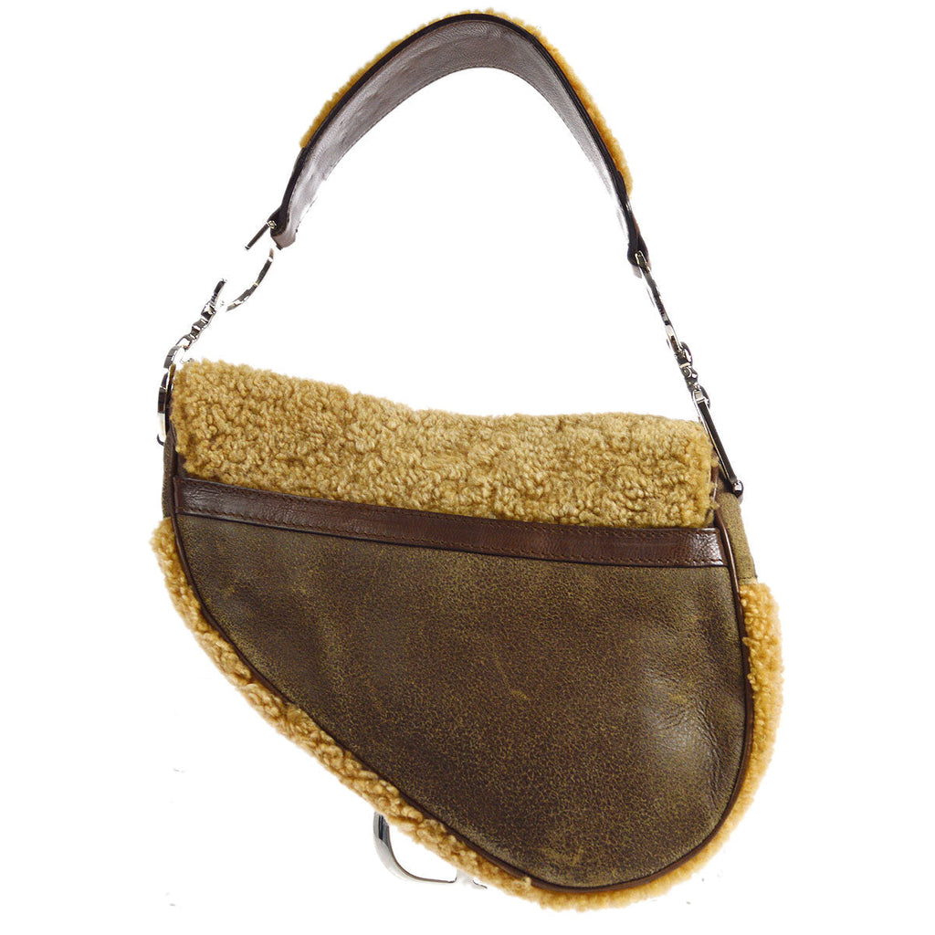 Christian Dior shearling Saddle Bag Medium
