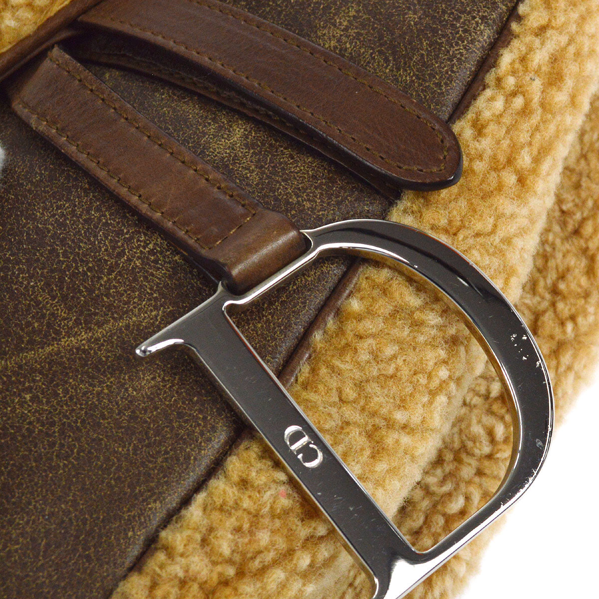 Christian Dior shearling Saddle Bag Medium