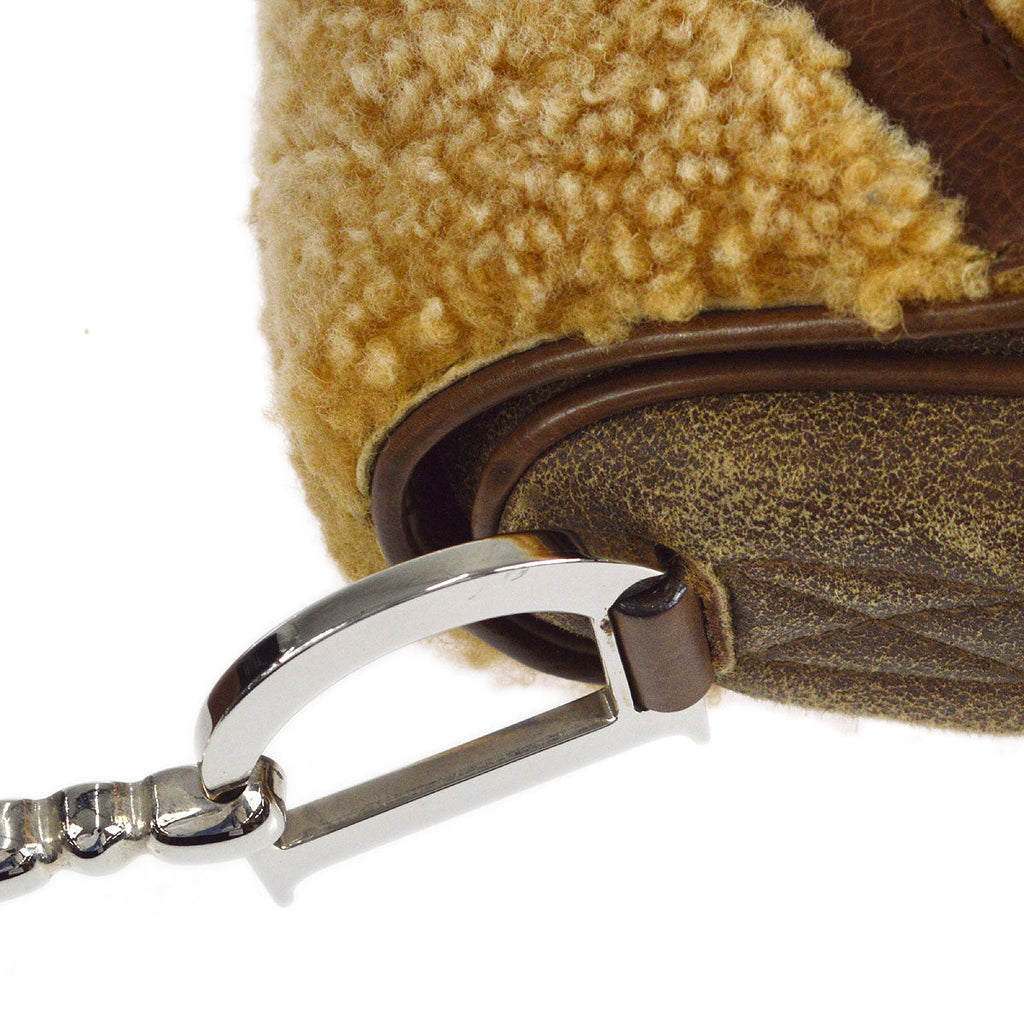 Christian Dior shearling Saddle Bag Medium