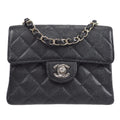 CHANEL 2000-2001 Classic Square Flap Mini 17 Black Caviar 27254
