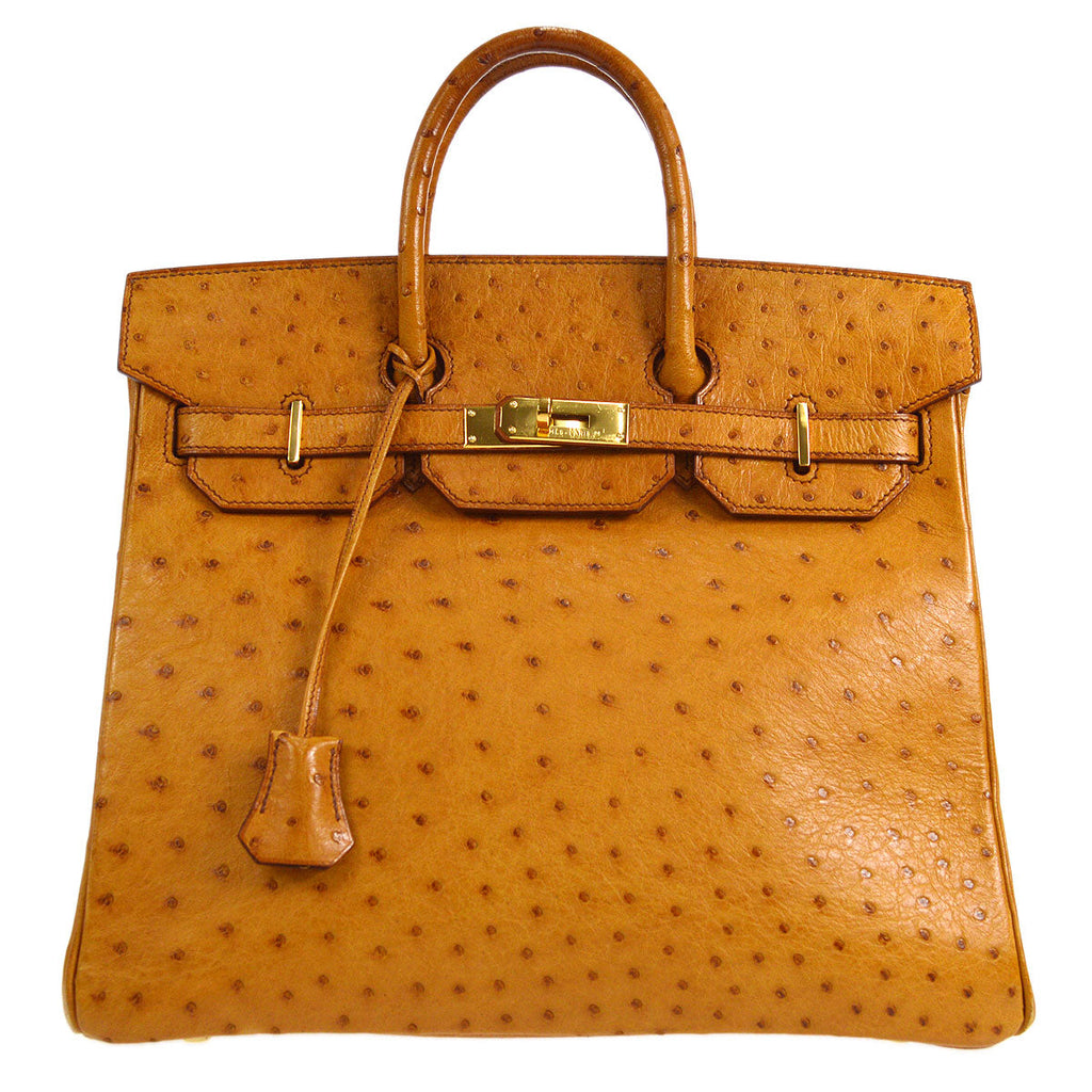 HERMES * 1996 HAC 32 Chestnut Ostrich