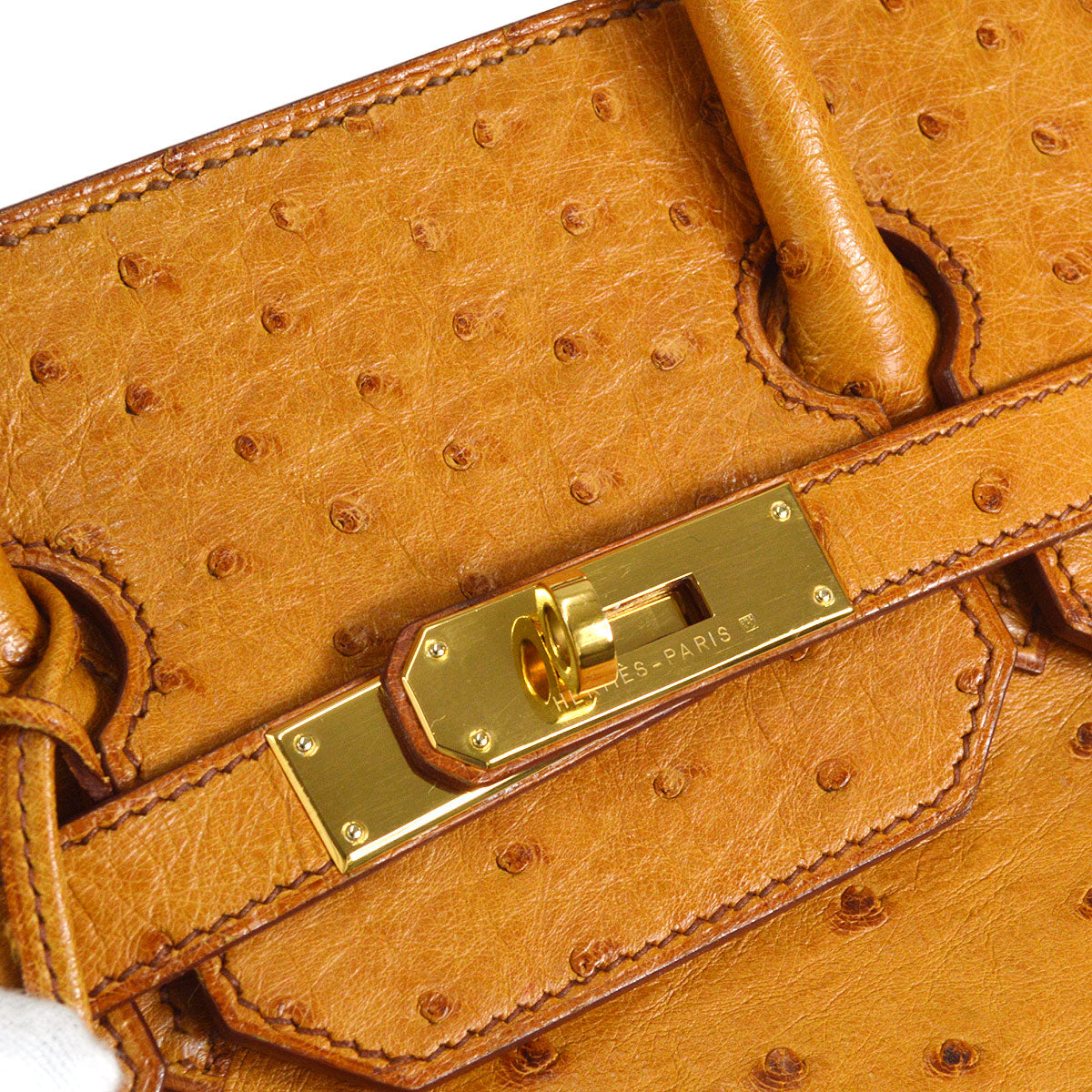 HERMES * 1996 HAC 32 Chestnut Ostrich