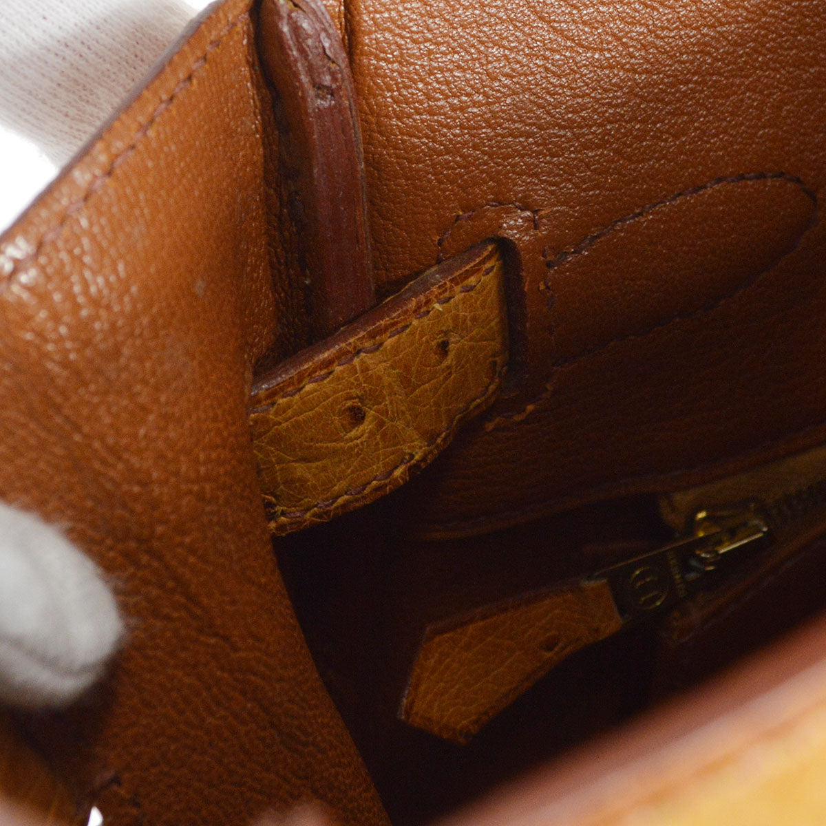 HERMES * 1996 HAC 32 Chestnut Ostrich