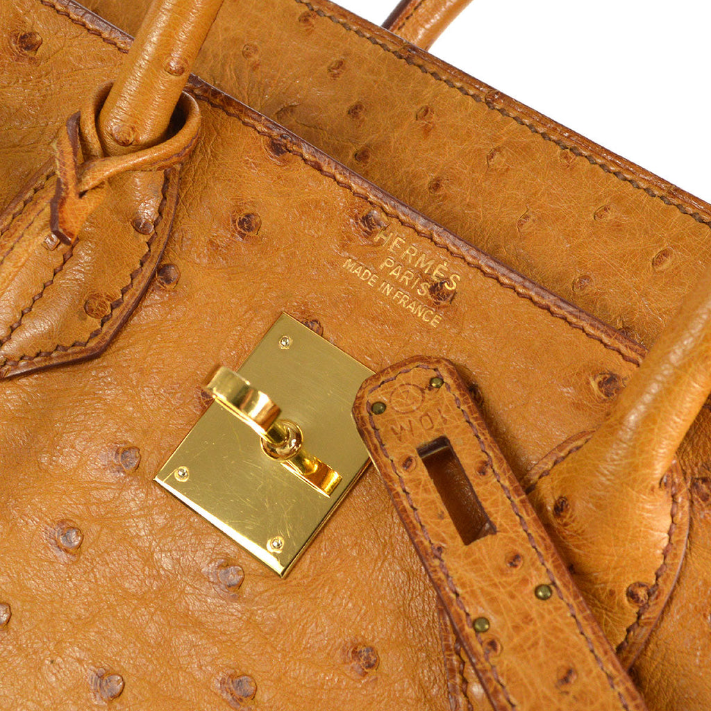 HERMES * 1996 HAC 32 Chestnut Ostrich