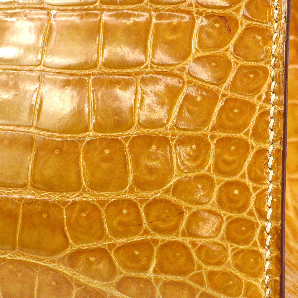 HERMES * 2000 KELLY 28 SELLIER Natural Porosus