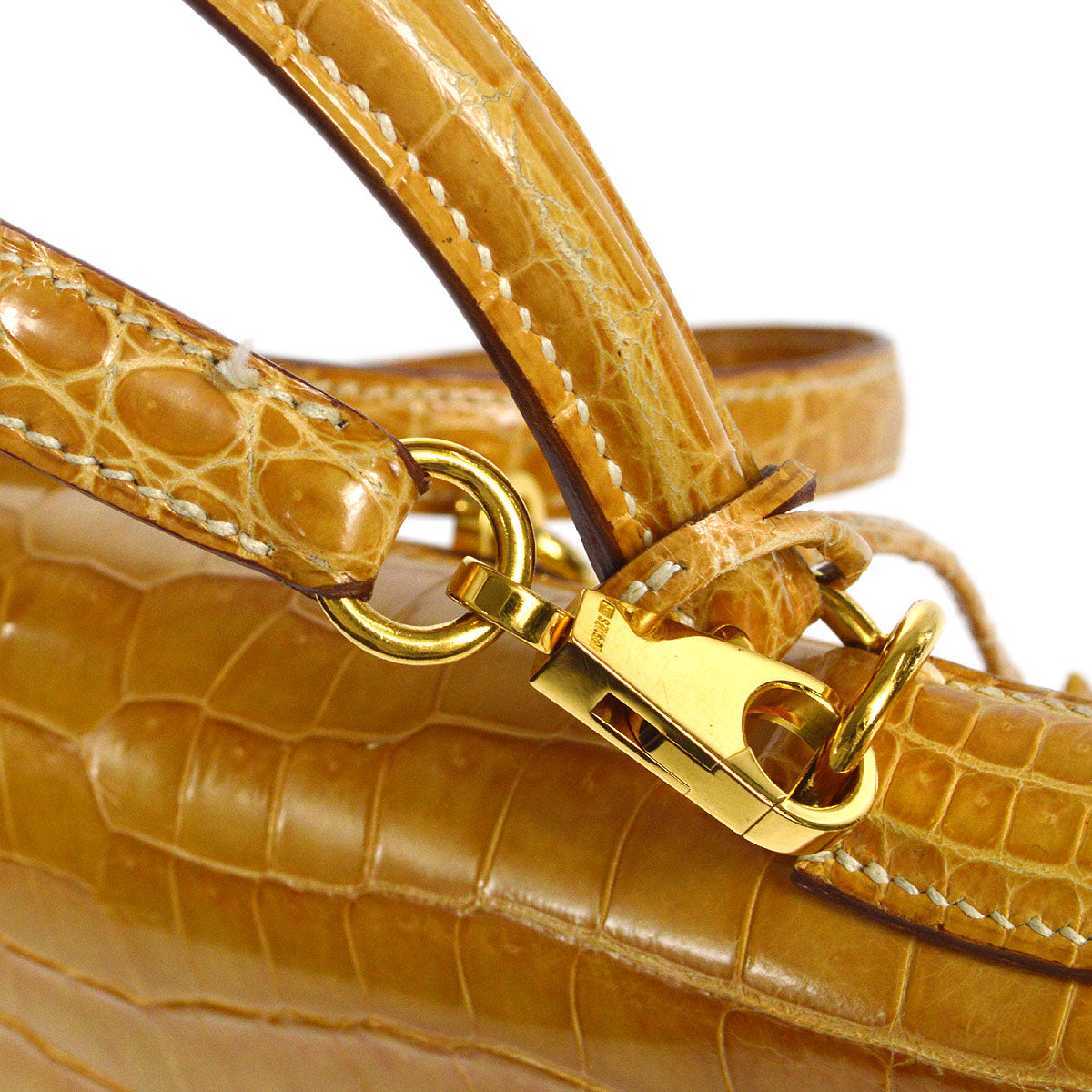 HERMES * 2000 KELLY 28 SELLIER Natural Porosus