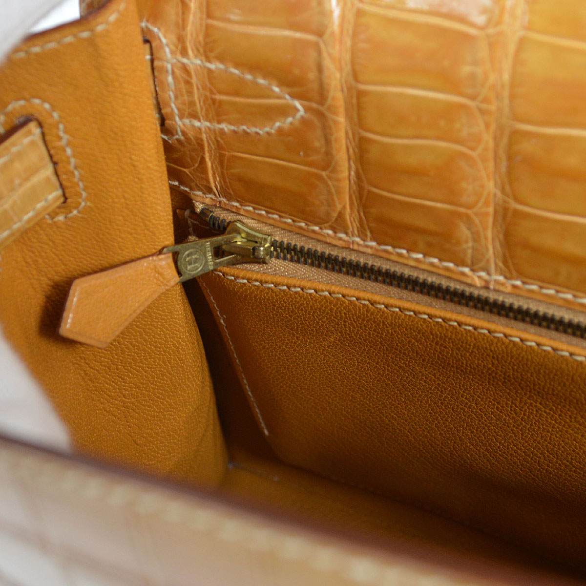 HERMES * 2000 KELLY 28 SELLIER Natural Porosus